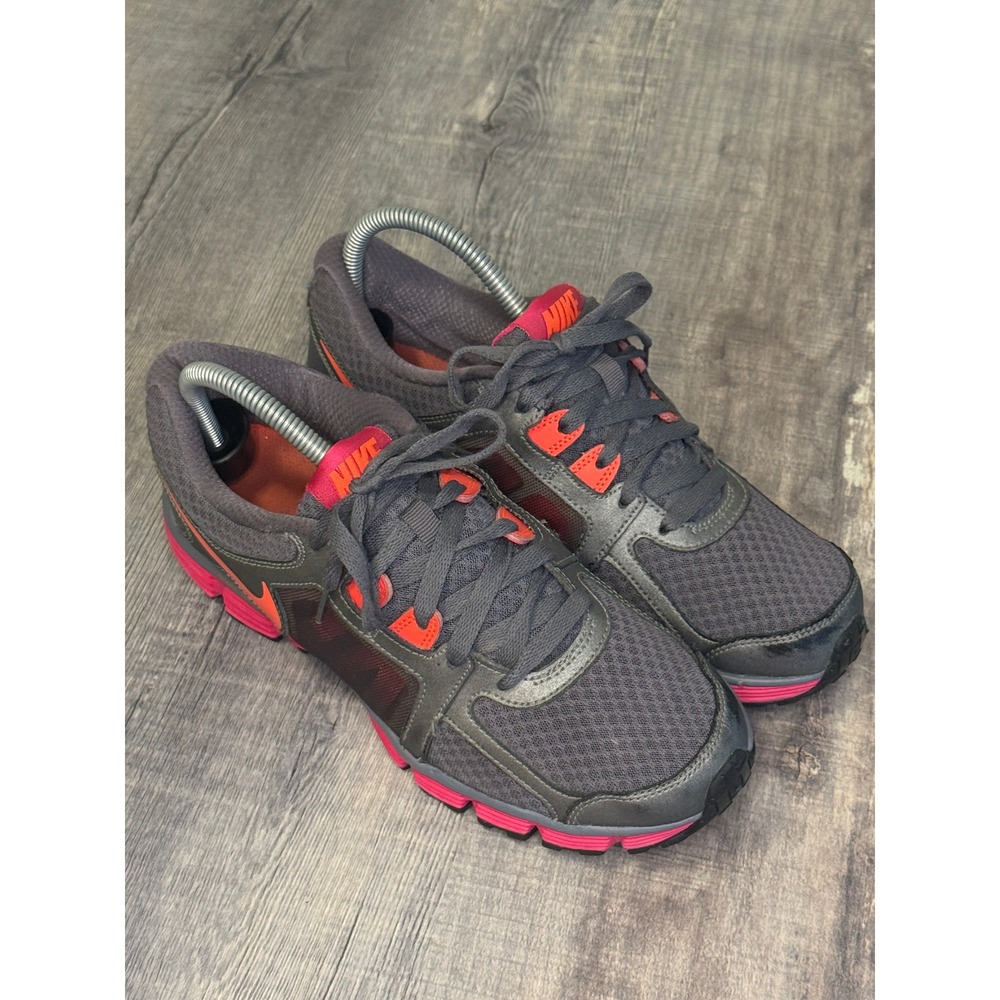Nike Dual Fusion ST 2 Dark Grey Solar Red Pink Shoes 454240-066 Womens 8.5